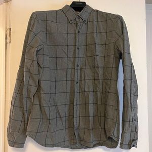 J.Crew Men’s Slim Large Grey Plaid Flannel